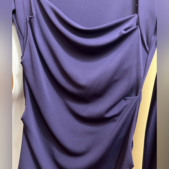Nicole Miller size S square neck ruched dress blue/purple - Picture 4 of 4